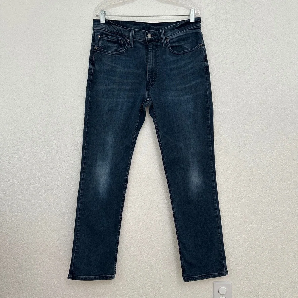 Levi's 514 Straight‎ Fit Jeans Mens 34x32 Dark Wash Blue Denim Pants